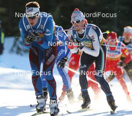 18.01.2009, Vancouver, Canada (CAN): group, in front Cyril Miranda (FRA), Fischer, Salomon, Odlo, behind Fabio Pasini (ITA), Fischer, Salomon, Swix, Salice, topshot - FIS world cup cross-country, team sprint men, Vancouver (CAN). www.nordicfocus.com. © Hemmersbach/NordicFocus. Every downloaded picture is fee-liable.