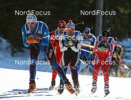 18.01.2009, Vancouver, Canada (CAN): group, in front Roddy Darragon (FRA), Rossignol, Rottefella, Odlo, Renato Pasini (ITA), Fischer, Salomon, One Way, Salice, topshot - FIS world cup cross-country, team sprint men, Vancouver (CAN). www.nordicfocus.com. © Hemmersbach/NordicFocus. Every downloaded picture is fee-liable.