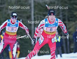 18.01.2009, Vancouver, Canada (CAN): in front Sara Renner (CAN), Fischer, Salomon, behind Madelaine Willams (CAN) - FIS world cup cross-country, team sprint women, Vancouver (CAN). www.nordicfocus.com. © Hemmersbach/NordicFocus. Every downloaded picture is fee-liable.