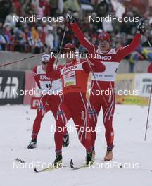 25.01.2009, Otepaeae, Estland (EST): l-r: Boerre Naess (NOR), Atomic, Salomon, Swix, Ola Vigen Hattestad (NOR), Fischer, Rottefella, Swix, Oystein Pettersen (NOR) - FIS world cup cross-country, individual sprint, Otepaeae (EST). www.nordicfocus.com. © Furtner/NordicFocus. Every downloaded picture is fee-liable.