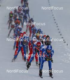 30.01.2009, Rybisnk, Russia (RUS): group, in front Vasili Rotchev (RUS), Fischer, Salomon, Swix, adidas, topshot - FIS world cup cross-country, mass men, Rybinsk (RUS). www.nordicfocus.com. © Hemmersbach/NordicFocus. Every downloaded picture is fee-liable.