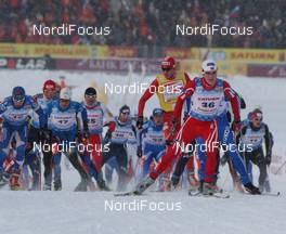 30.01.2009, Rybisnk, Russia (RUS): group, in front Tore Ruud Hofstad (NOR), Fischer, Salomon, Swix  - FIS world cup cross-country, mass men, Rybinsk (RUS). www.nordicfocus.com. © Hemmersbach/NordicFocus. Every downloaded picture is fee-liable.
