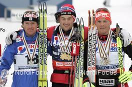 01.03.2009, Liberec, Czech Republic (CZE): l-r: Maxim Vylegzhanin (RUS), Fischer, Rottefella, Alpina, Swix, adidas, Petter Northug (NOR), Fischer, Rottefella, Alpina, Ski Go, Swix , Tobias Angerer (GER), Rossignol, Rottefella, One Way, adidas - FIS nordic world ski championships, cross-country, mass men, Liberec (CZE). www.nordicfocus.com. © Furtner/NordicFocus. Every downloaded picture is fee-liable.
