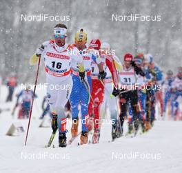 22.02.2009, Liberec, Czech Republic (CZE): group, in front Anders Soedergren (SWE), Fischer, Salomon, Craft, behind Pietro Piller Cottrer (ITA), Rossignol, Rottefella, One Way  - FIS nordic world ski championships, cross-country, pursuit men, Liberec (CZE). www.nordicfocus.com. © Hemmersbach/NordicFocus. Every downloaded picture is fee-liable.