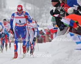 22.02.2009, Liberec, Czech Republic (CZE): group, in front Lukas Bauer (CZE), Fischer, Rottefella, Alpina, Swix, Toko, topshot - FIS nordic world ski championships, cross-country, pursuit men, Liberec (CZE). www.nordicfocus.com. © Hemmersbach/NordicFocus. Every downloaded picture is fee-liable.