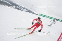27.02.2009, Liberec, Czech Republic (CZE): Dario Cologna (SUI), Fischer, Rottefella, Alpina, Swix, adidas  - FIS nordic world ski championships, cross-country, 4x10km men, Liberec (CZE). www.nordicfocus.com. © Domanski/NordicFocus. Every downloaded picture is fee-liable.