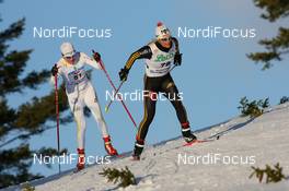 21.11.2009, Beitostoelen, Norway (NOR): Claudia Nystad (GER), Atomic, Leki, adidas, Toko leads Sara Lindborg (SWE), Madshus, Rottefella, Craft - FIS world cup cross country, 10km women, Beitostoelen (NOR). www.nordicfocus.com. © NordicFocus. Every downloaded picture is fee-liable.