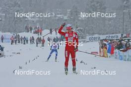 22.11.2009, Beitostoelen, Norway (NOR): Marit Bjoergen (NOR), Fischer, Rottefella, Swix - FIS world cup cross country, 4x5km women, Beitostoelen (NOR). www.nordicfocus.com. © NordicFocus. Every downloaded picture is fee-liable.