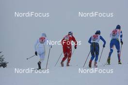 22.11.2009, Beitostoelen, Norway (NOR): Climbing up the hill: Anna Olsson (SWE), Fischer, Salomon, Vibeke W. Skofterud (NOR), Fischer, Rottefella, Alpina, One Way, Swix, Irina Khazova (RUS), Fischer, Rottefella, Alpina, Swix, adidas, Pirjo Muranen (FIN), Fischer, Rottefella, Exel - FIS world cup cross country, 4x5km women, Beitostoelen (NOR). www.nordicfocus.com. © NordicFocus. Every downloaded picture is fee-liable.