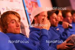 20.11.2009, Beitostoelen, Norway (NOR): Petter Northug (NOR), Fischer, Rottefella, Alpina, Ski Go, Swix  during a press conference - FIS world cup cross country, training, Beitostoelen (NOR). www.nordicfocus.com. © NordicFocus. Every downloaded picture is fee-liable.