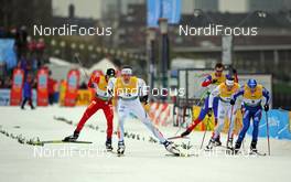05.12.2009, Duesseldorf, Germany (GER): l-r: Jesper Modin (SWE), Fischer, Salomon, Swix, Nikolay Morilov (RUS), Madshus, Rottefella, adidas  - FIS world cup cross-country, individual sprint, Duesseldorf. www.nordicfocus.com. © Marco Felgenhauer/NordicFocus. Every downloaded picture is fee-liable.