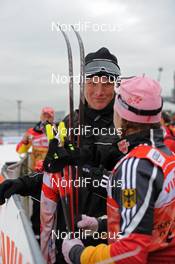 05.12.2009, Duesseldorf, Germany (GER): Tor Arne Hetland and Evi Sachenbacher Stehle (GER), Madshus, Rottefella, Leki, adidas  - FIS world cup cross-country, individual sprint, Duesseldorf. www.nordicfocus.com. © Marco Felgenhauer/NordicFocus. Every downloaded picture is fee-liable.