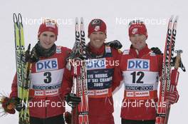22.02.2009, Liberec, Czech Republic (CZE): l-r: Jan Schmid (NOR), Fischer, Rottefella, Todd Lodwick (USA), Atomic, Swix, Bill Demong (USA), Atomic - FIS nordic world ski championships, nordic combined, individual gundersen NH HS100/10km, Liberec (CZE). www.nordicfocus.com. © Furtner/NordicFocus. Every downloaded picture is fee-liable.