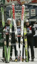 20.02.2009, Liberec, Czech Republic (CZE): l-r: Tino Edelmann (GER), Madshus, Rottefella, adidas, Todd Lodwick (USA), Jason Lamy-Chappuis (FRA), Fischer, Rottefella - FIS nordic world ski championships, nordic combined, mass HS100/10km, Liberec (CZE). www.nordicfocus.com. © Furtner/NordicFocus. Every downloaded picture is fee-liable.