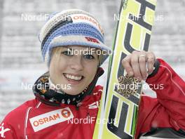 20.02.2009, Liberec, Czech Republic (CZE): Anette Sagen (NOR) bronze medal - FIS nordic world ski championships, ski jumping women, medals, Liberec (CZE). www.nordicfocus.com. © Furtner/NordicFocus. Every downloaded picture is fee-liable.