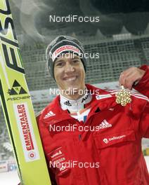 28.02.2009, Liberec, Czech Republic (CZE): Andreas Kuettel (SUI), gold medal - FIS nordic world ski championships, ski jumping, medals, Liberec (CZE). www.nordicfocus.com. © Furtner/NordicFocus. Every downloaded picture is fee-liable.