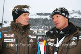 20.12.2009, Engelberg, Switzerland (SUI): Urs Lehmann (SUI), president Swiss-Ski and Gary Furrer (SUI), head of discipline - FIS world cup ski jumping, individual HS137, Engelberg (SUI). www.nordicfocus.com. © Manzoni/NordicFocus. Every downloaded picture is fee-liable.