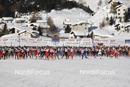 08.03.2009, Scuol, Switzerland (SUI): men's start - Worldloppet FMC, Engadin, Scuol (SUI). www.nordicfocus.com. © Felgenhauer/NordicFocus. Every downloaded picture is fee-liable.