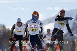 08.03.2009, Scuol, Switzerland (SUI): l-r: Toni Lang (GER), Exel, Bruno Carrara (ITA), One Way, Jerry Ahrlin (SWE), Madshus, One Way   - Worldloppet FMC, Engadin, Scuol (SUI). www.nordicfocus.com. © Felgenhauer/NordicFocus. Every downloaded picture is fee-liable.