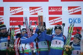 06.01.2010, Oberhof, Germany (GER): Winner Team Russia - IBU world cup biathlon, relay women, Oberhof (GER). www.nordicfocus.com. © Trienitz/NordicFocus. Every downloaded picture is fee-liable.