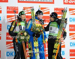 16.01.2010, Ruhpolding, Germany (GER): l-r: Simone Hauswald (GER), Fischer, Rottefella, Exel, adidas, Toko, Helena Jonsson (SWE), Fischer, Rottefella, Leki, adidas, Magdalena Neuner (GER), Fischer, Rottefella, Exel, adidas  - IBU world cup biathlon, mass women, Ruhpolding (GER). www.nordicfocus.com. © Felgenhauer/NordicFocus. Every downloaded picture is fee-liable.