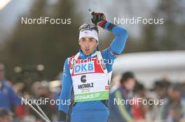 24.01.2010, Antholz, Italy (ITA): Martin Fourcade (FRA), Rossignol, Rottefella, Odlo - IBU world cup biathlon, pursuit men, Antholz (ITA). www.nordicfocus.com. © Manzoni/NordicFocus. Every downloaded picture is fee-liable.