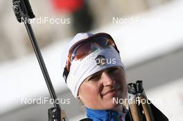 22.01.2010, Antholz, Italy (ITA): Karin Oberhofer (ITA), Fischer, Swix - IBU world cup biathlon, sprint women, Antholz (ITA). www.nordicfocus.com. © Manzoni/NordicFocus. Every downloaded picture is fee-liable.