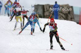 21.03.2010, Holmenkollen, Norway (NOR): Andrea Henkel (GER), Atomic, Exel, adidas, Toko leads Anna Carin Olofsson-Zidek (SWE), Madshus, Rottefella, Alpina, Leki, adidas - IBU world cup biathlon, mass women, Holmenkollen (NOR). www.nordicfocus.com. © Manzoni/NordicFocus. Every downloaded picture is fee-liable.