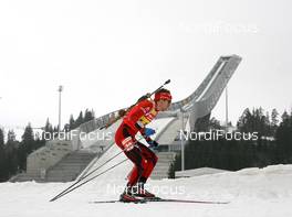 18.03.2010, Holmenkollen, Norway (NOR): Emil Hegle Svendsen (NOR), Madshus, Rottefella, Swix, Odlo - IBU world cup biathlon, sprint men, Holmenkollen (NOR). www.nordicfocus.com. © Manzoni/NordicFocus. Every downloaded picture is fee-liable.