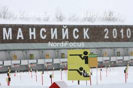 28.03.2010, Khanty-Mansiysk, Russia (RUS): Biathlon Feature: The shooting Range- IBU world cup biathlon, relay mixed, Khanty-Mansiysk (RUS). www.nordicfocus.com. © Manzoni/NordicFocus. Every downloaded picture is fee-liable.