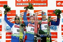 26.03.2010, Khanty-Mansiysk, Russia (RUS): (L-R) Christian de Lorenzi (ITA), Fischer, Rottefella, Alpina, Leki, Ivan Tcherezov (RUS), Madshus, Rottefella, Swix, adidas, Andriy Deryzemlya (UKR), Fischer, Rottefella, Swix - IBU world cup biathlon, sprint men, Khanty-Mansiysk (RUS). www.nordicfocus.com. © Manzoni/NordicFocus. Every downloaded picture is fee-liable.