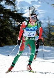 18.02.2010, Whistler, Canada (CAN): Rustam Valiullin (BLR), Fischer, Alpina, Swi - Olympic Winter Games Vancouver 2010, biathlon, individual men, Whistler (CAN). www.nordicfocus.com. © NordicFocus. Every downloaded picture is fee-liable.
