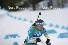 16.02.2010, Whistler, Canada (CAN): Andriy Deryzemlya (UKR), Fischer, Rottefella, Swix - Olympic Winter Games Vancouver 2010, biathlon, pursuit men, Whistler (CAN). www.nordicfocus.com. © NordicFocus. Every downloaded picture is fee-liable.