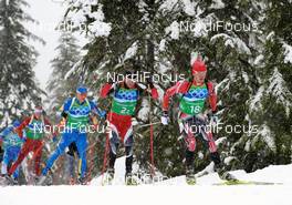 26.02.2010, Whistler, Canada (CAN): l-r: Carl-Johan Bergman (SWE), Rossignol, Leki, adidas, Daniel Mesotitsch (AUT), Fischer, Rottefella, Marc-Andre Bedard (CAN), Fischer, Swix  - Olympic Winter Games Vancouver 2010, biathlon, relay men, Whistler (CAN). www.nordicfocus.com. © NordicFocus. Every downloaded picture is fee-liable.