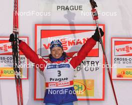 04.01.2010, Prag, Czech Republic (CZE): todays winner Natalia Korosteleva (RUS), Madshus, Rottefella, Swix, adidas  - FIS world cup cross-country, tour de ski, individual sprint, Prag (CZE). www.nordicfocus.com. © Hemmersbach/NordicFocus. Every downloaded picture is fee-liable.