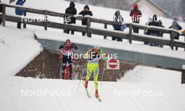 09.01.2010, Val di Fiemme, Italy (ITA): Petra Majdic (SLO), Fischer, Rottefella, Alpina, One Way coming up the bridge - FIS world cup cross-country, tour de ski, mass women, Val di Fiemme (ITA). www.nordicfocus.com. © Felgenhauer/NordicFocus. Every downloaded picture is fee-liable.
