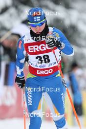 16.01.2010, Otepaeae, Estland (EST): Riikka Sarasoja (FIN), Atomic, Rottefella, Alpina, Exel  - FIS world cup cross-country, 10km women, Otepaeae (EST). www.nordicfocus.com. © Hemmersbach/NordicFocus. Every downloaded picture is fee-liable.