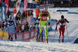 17.01.2010, Otepaeae, Estland (EST): group, l-r: Anna Olsson (SWE), Fischer, Salomon, Petra Majdic (SLO), Fischer, Rottefella, Alpina, One Way, Madoka Natsumi (JPN), Fischer  - FIS world cup cross-country, individual sprint, Otepaeae (EST). www.nordicfocus.com. © Hemmersbach/NordicFocus. Every downloaded picture is fee-liable.