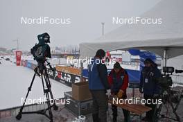 15.01.2010, Otepaeae, Estland (EST): estionian tv prepairing for tomorrows race, venue, feature - FIS world cup cross-country, training, Otepaeae (EST). www.nordicfocus.com. © Hemmersbach/NordicFocus. Every downloaded picture is fee-liable.