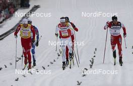 11.03.2010, Drammen, Norway (NOR): (l-r) Petter Northug (NOR), Emil Joensson (SWE), Yuichi Onda (JPN)  - FIS world cup cross-country, sprint men, Drammen (NOR). www.nordicfocus.com. © Laiho/NordicFocus. Every downloaded picture is fee-liable.