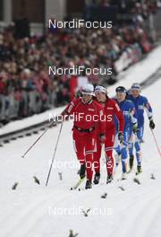 11.03.2010, Drammen, Norway (NOR):  Marit Bjoergen (NOR), behind Karianne Bjellaanes (NOR), Aino-Kaisa Saarinen (FIN) and Pirjo Muranen (FIN) - FIS world cup cross-country, sprint women, Drammen (NOR). www.nordicfocus.com. © Laiho/NordicFocus. Every downloaded picture is fee-liable.