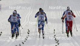 11.03.2010, Drammen, Norway (NOR): (l-r) Kirsi Peraelae (FIN), Virpi Kuitunen (FIN), Maiken Caspersen Falla (NOR)  - FIS world cup cross-country, sprint women, Drammen (NOR). www.nordicfocus.com. © Laiho/NordicFocus. Every downloaded picture is fee-liable.