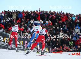 14.03.2010, Holmenkollen, Norway (NOR): athletes in front of the crowd - FIS world cup cross-country, individual sprint, Holmenkollen (NOR). www.nordicfocus.com. © Hemmersbach/NordicFocus. Every downloaded picture is fee-liable.