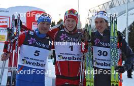 14.03.2010, Holmenkollen, Norway (NOR): podium, l-r: Alexei Petukhov (RUS), Madshus, Anders Gloersen (NOR), Fischer, Marcus Hellner (SWE), Fischer, Salomon, Exel, Craft  - FIS world cup cross-country, individual sprint, Holmenkollen (NOR). www.nordicfocus.com. © Hemmersbach/NordicFocus. Every downloaded picture is fee-liable.
