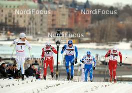 17.03.2010, Stockholm, Sweden (SWE): l-r: Mats Larsson (SWE), Fischer, Rottefella, One Way, Craft, Oystein Pettersen (NOR), Rossignol, Swix, Nikita Kriukov (RUS), Rossignol, Rottefella, Swix, adidas, Alexei Petukhov (RUS), Madshus, Swix, adidas, Ola Vigen Hattestad (NOR), Fischer, Rottefella, Swix  - FIS world cup cross-country, individual sprint, Stockholm (SWE). www.nordicfocus.com. © Felgenhauer/NordicFocus. Every downloaded picture is fee-liable.