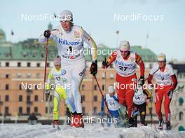 17.03.2010, Stockholm, Sweden (SWE): Lina Andersson (SWE), Madshus, Rottefella, in front of Kikkan Randall (USA), Fischer, Salomon  - FIS world cup cross-country, individual sprint, Stockholm (SWE). www.nordicfocus.com. © Felgenhauer/NordicFocus. Every downloaded picture is fee-liable.