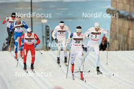 17.03.2010, Stockholm, Sweden (SWE): l-r: Eldar Roenning (NOR), Rossignol, Rottefella, Swix, Casco, Marcus Hellner (SWE), Fischer, Salomon, Exel, Craft, Teodor Peterson (SWE), Madshus, Alpina, One Way, Craft, Mats Larsson (SWE), Fischer, Rottefella, One Way, Craft   - FIS world cup cross-country, individual sprint, Stockholm (SWE). www.nordicfocus.com. © Felgenhauer/NordicFocus. Every downloaded picture is fee-liable.