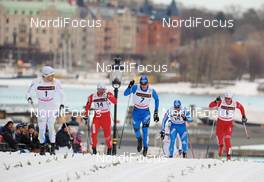 17.03.2010, Stockholm, Sweden (SWE): l-r: Mats Larsson (SWE), Fischer, Rottefella, One Way, Craft, Oystein Pettersen (NOR), Rossignol, Swix, Nikita Kriukov (RUS), Rossignol, Rottefella, Swix, adidas, Alexei Petukhov (RUS), Madshus, Swix, adidas, Eirik Brandsdal (NOR), Fischer, Alpina, Swix  - FIS world cup cross-country, individual sprint, Stockholm (SWE). www.nordicfocus.com. © Felgenhauer/NordicFocus. Every downloaded picture is fee-liable.