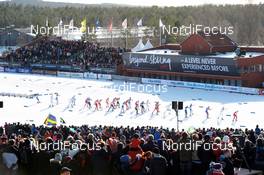 20.03.2010, Falun, Sweden (SWE): racers passing the crowded stadium of Falun - FIS world cup cross-country, pursuit men, Falun (SWE). www.nordicfocus.com. © Felgenhauer/NordicFocus. Every downloaded picture is fee-liable.