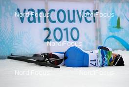 15.02.2010, Whistler, Canada (CAN): Kristina Smigun (EST), Fischer, Rottefella, exhausted in the finish - Olympic Winter Games Vancouver 2010, cross-country, 10km women, Whistler (CAN). www.nordicfocus.com. © NordicFocus. Every downloaded picture is fee-liable.